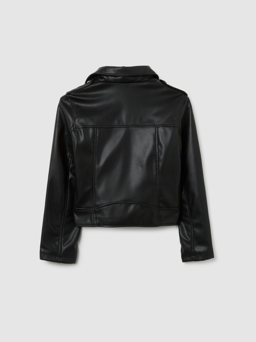 Girl's Slim Fit Black Jacket_1