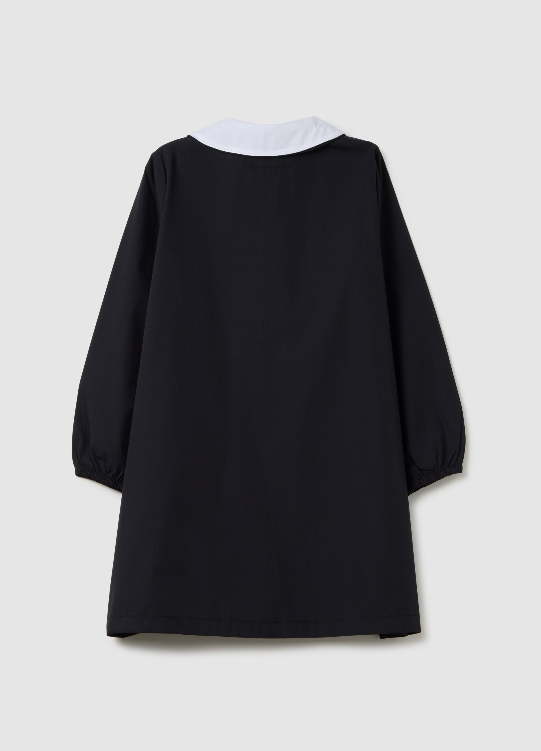 Girl's multicolour cotton blend overcoat with collar