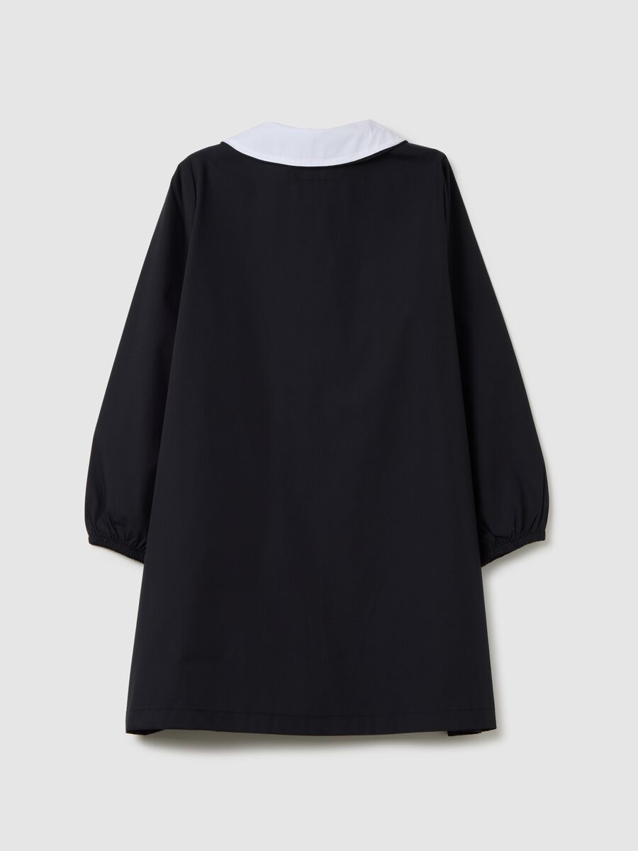 Girl's multicolour cotton blend overcoat with collar_1