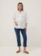 White maternity shirt in pure cotton with Mandarin collar_0