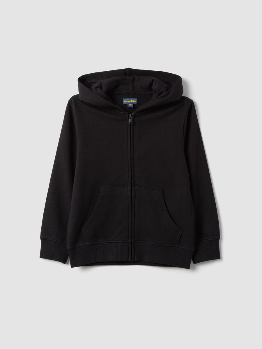 Felpa nera con cappuccio in puro cotone organico per bambino regular fit_4