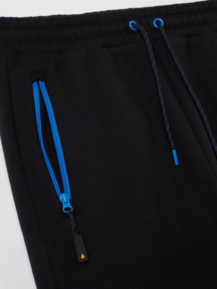 Pantaloni sportivi in misto cotone nero regular fit_5