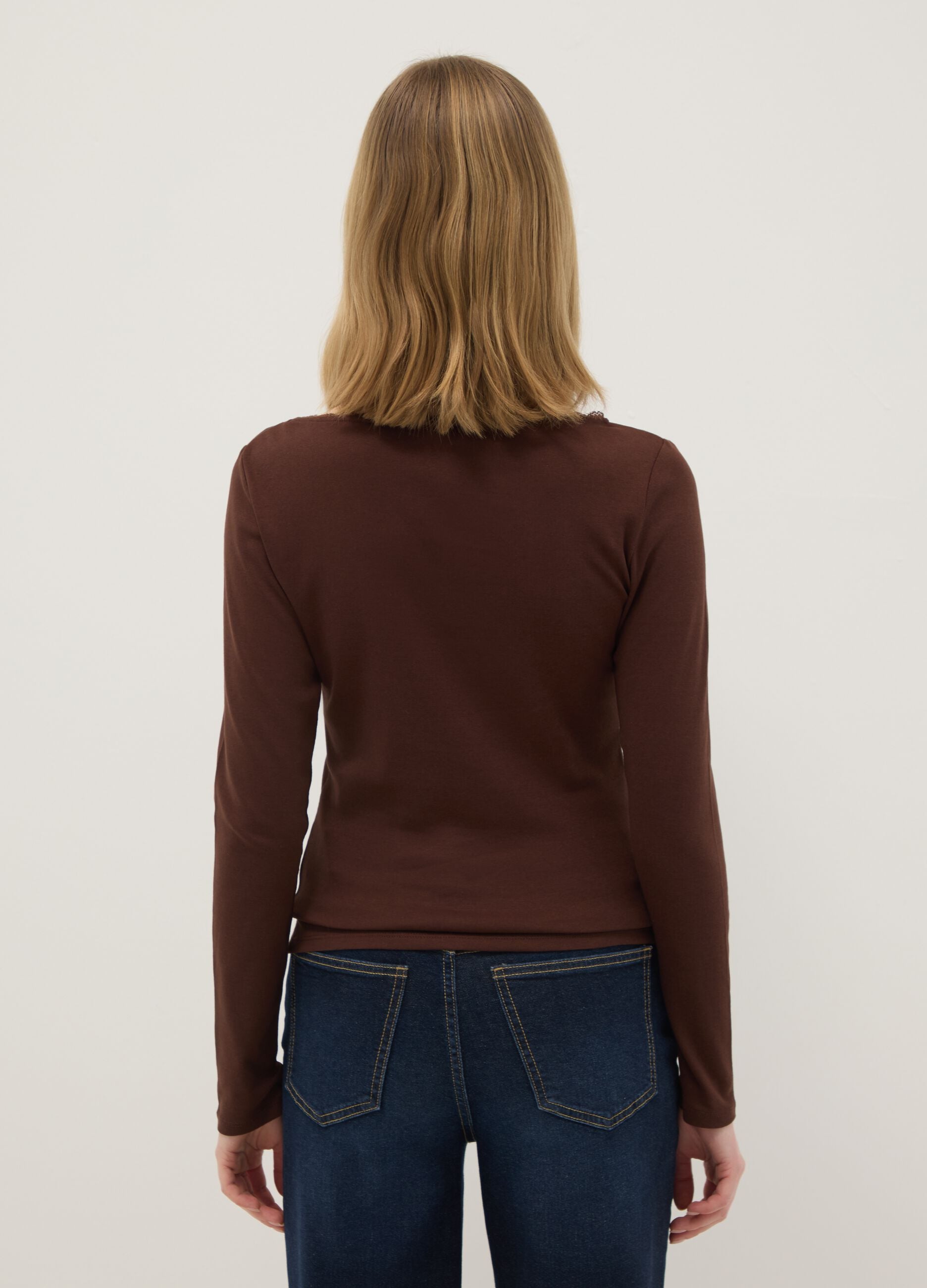 Brown pure cotton regular fit t-shirt