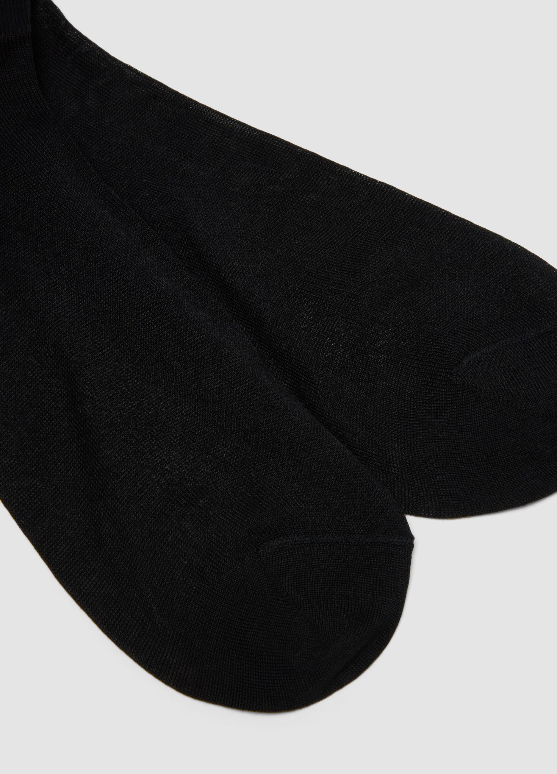 Black short socks in pure cotton