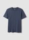 Blue pure cotton short sleeve regular fit T-shirt_4