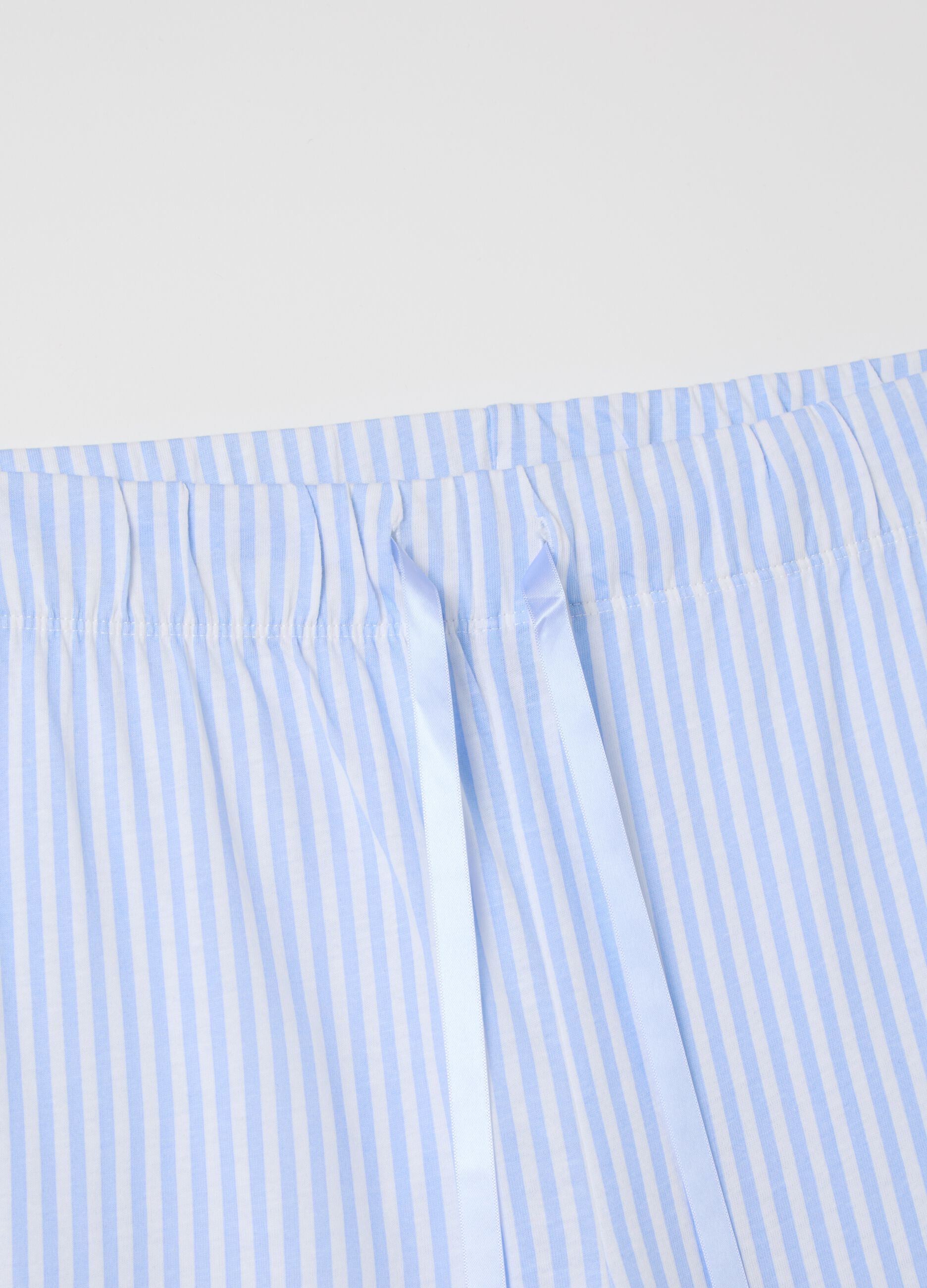 Striped pyjama trousers with drawstring