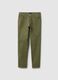Slim Fit Stretch Cotton Green Trousers_4