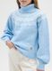 Girls' Light Blue Regular Fit Turtleneck Sweater with Jacquard Pattern_2