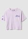 Girls' relaxed fit purple pure cotton T-shirt with Lakers prints_3