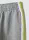Grey pure cotton shorts with side stripes_2