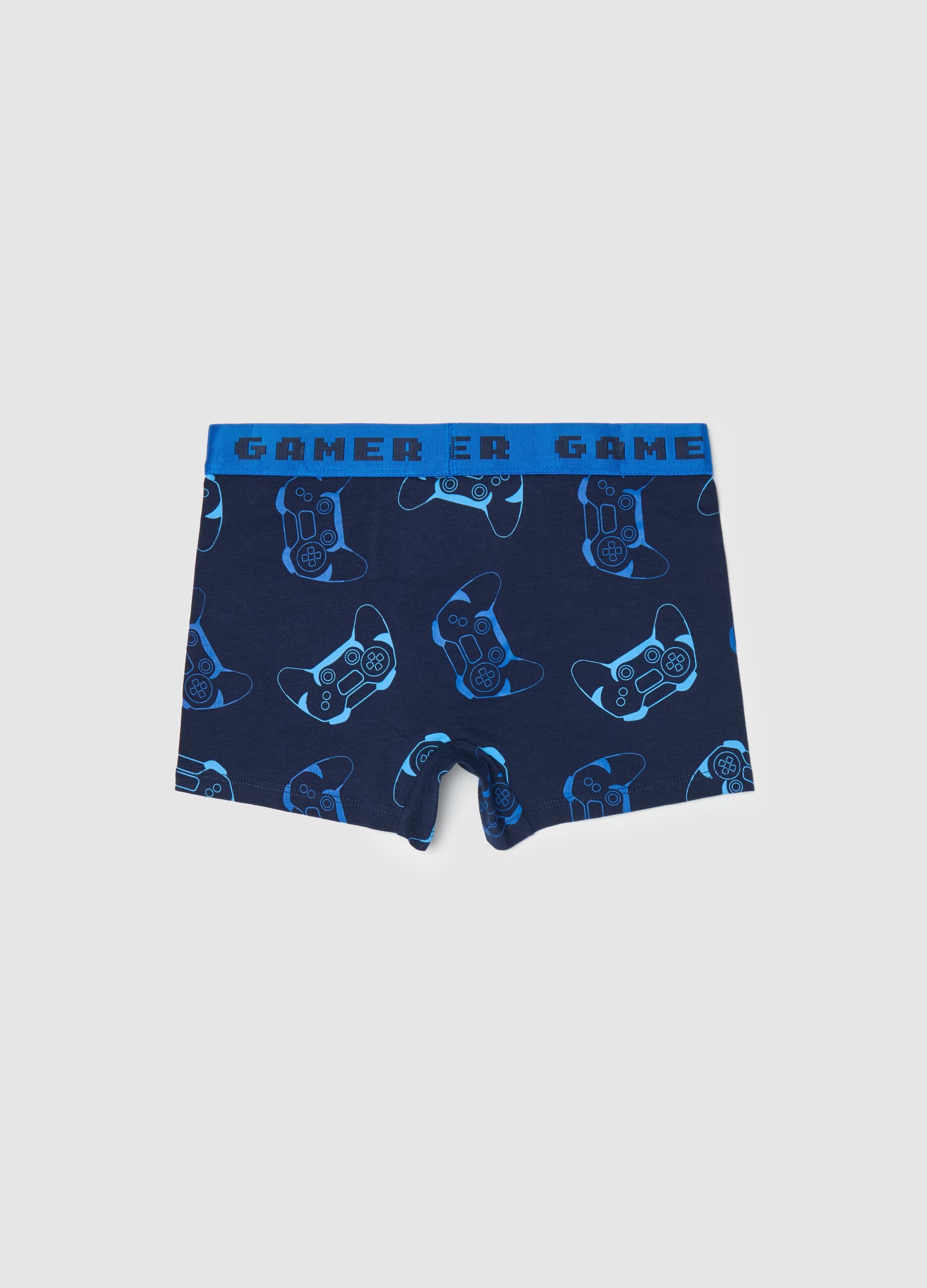 Boxer in cotone stretch con stampa gamers