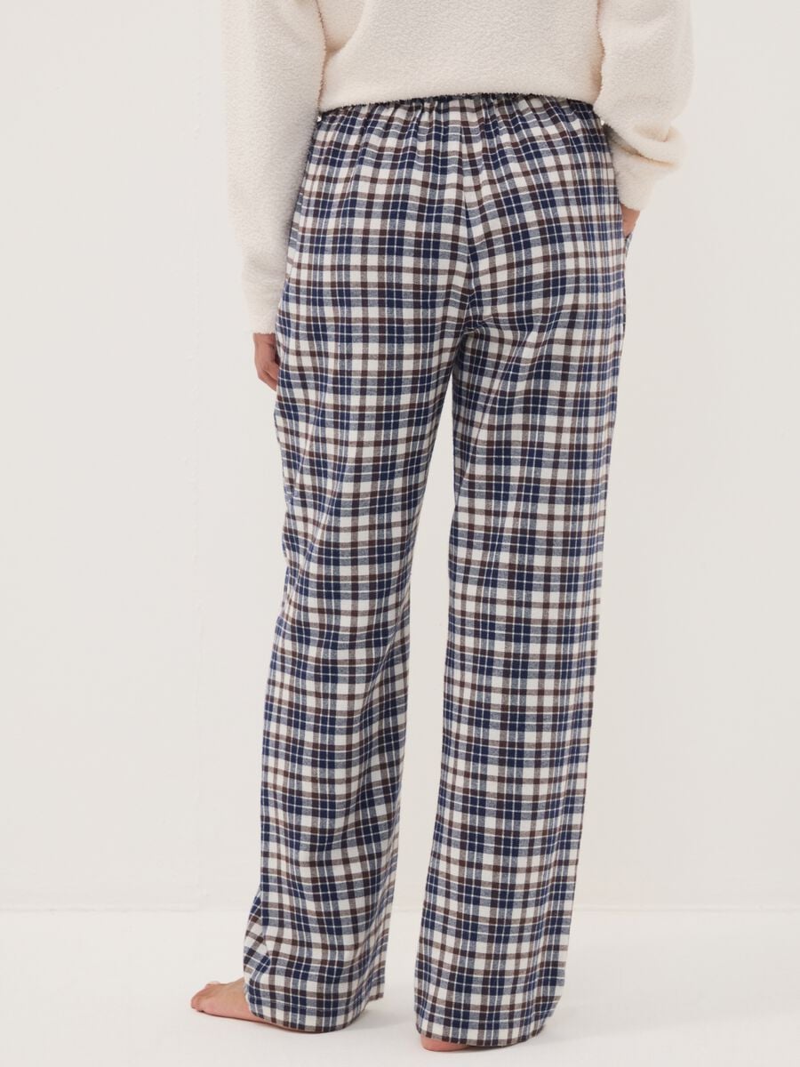 Pantaloni pigiama a quadri multicolor in puro cotone organico_2