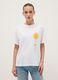 White pure cotton regular fit t-shirt with floral print_0