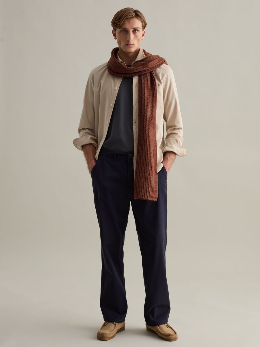 Corduroy shirt with button-down collar_1