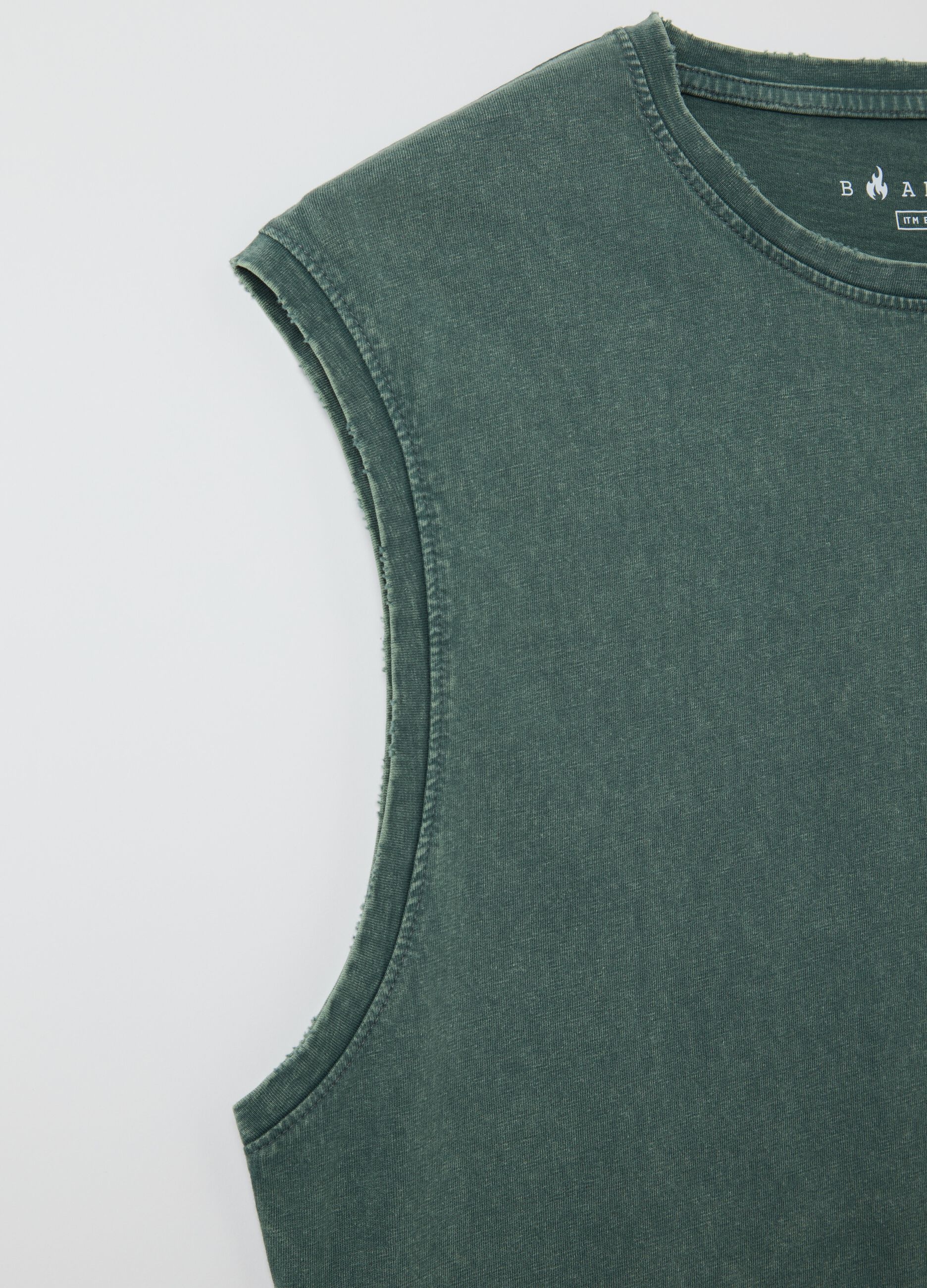 Cotton racerback vest with round neck