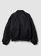 Black cropped padded jacket with zip and shirt collar_6