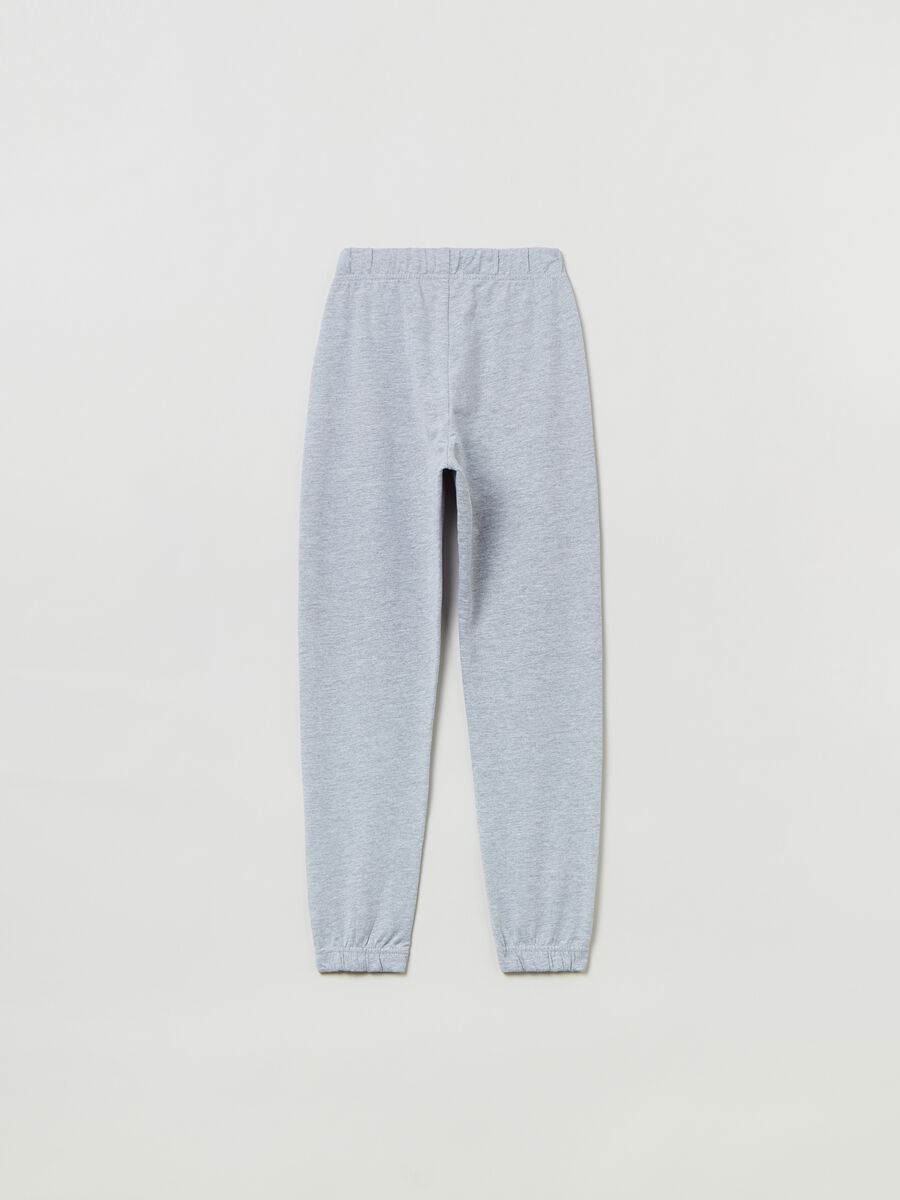 Joggers in felpa con stampa lettering_1
