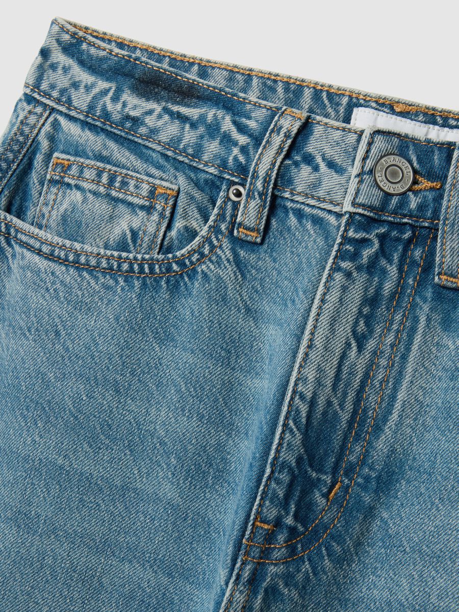 Pure Cotton Blue Regular Fit Skater Jeans_5