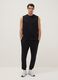 Black cotton blend vest regular fit_0