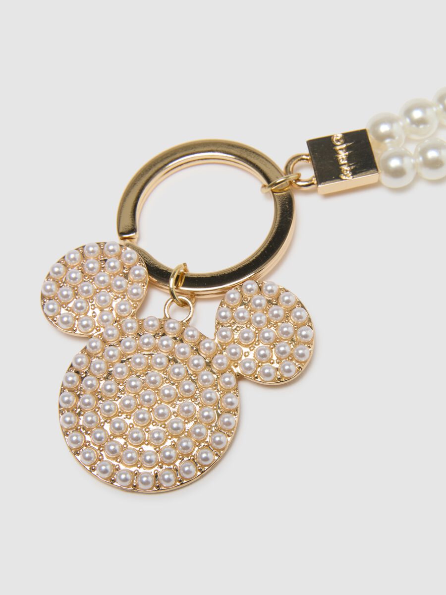 Gold Keychain with Pearls and Disney Rhinestones_2