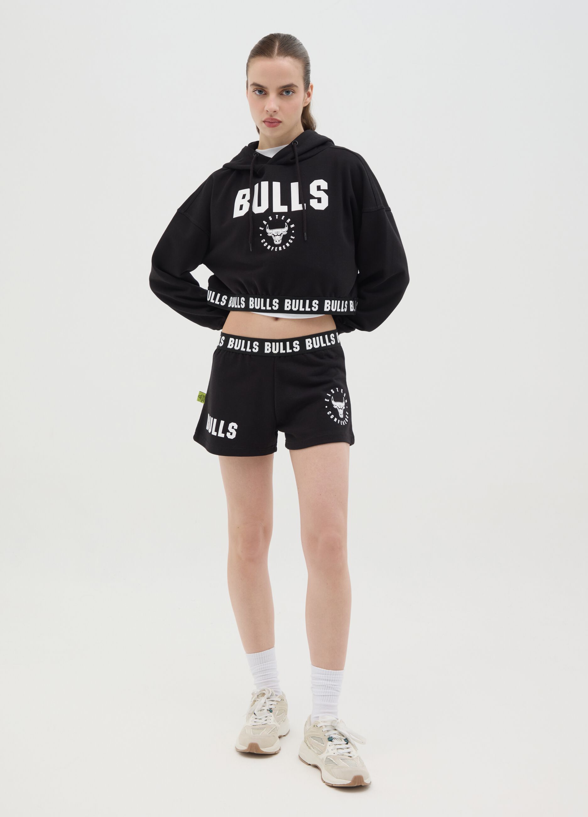 Shorts neri con elastico esterno NBA Chicago Bulls