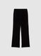 Black Velvet Flare Fit Trousers_0