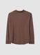 Brown stretch shirt with checked collar, regular fit_2