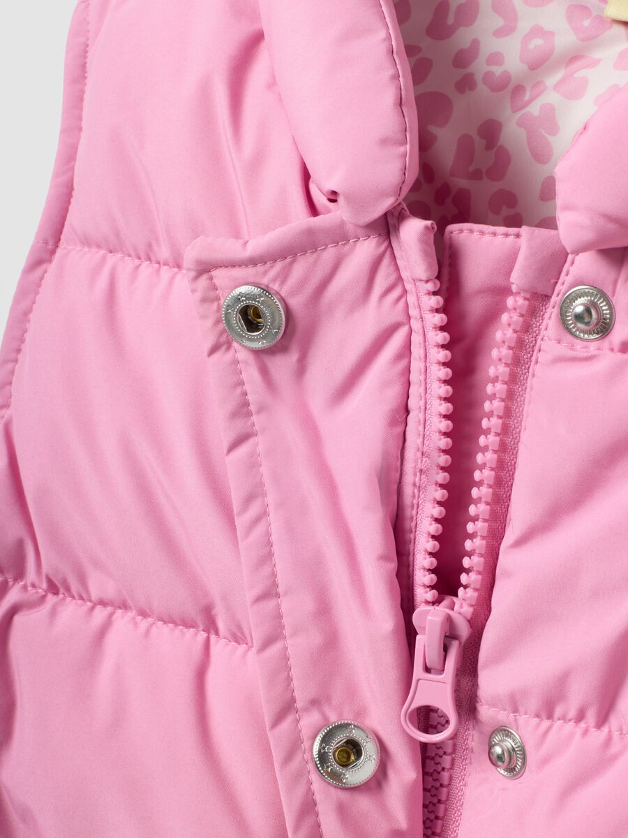 Gilet rosa imbottito con ricamo di Lilo & Stitch per bambina_3