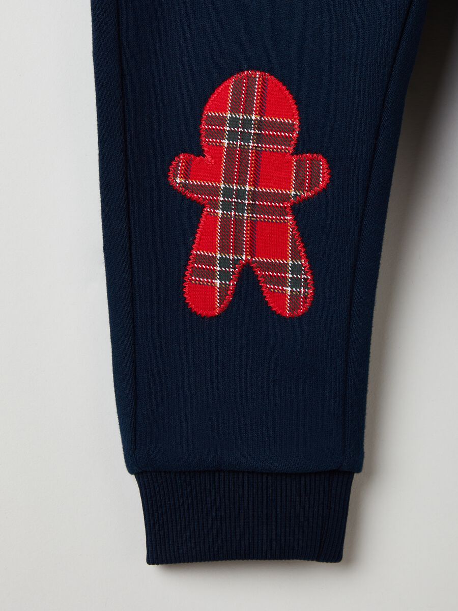 Joggers con coulisse e patch tartan_2