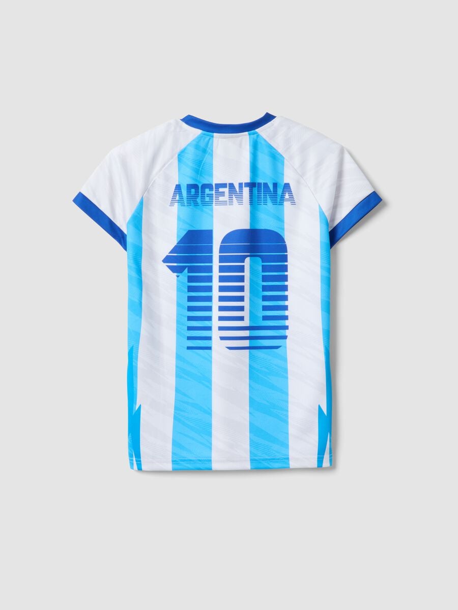 Kids&rsquo; Argentina striped T-shirt in white and sky blue, oversized fit_4