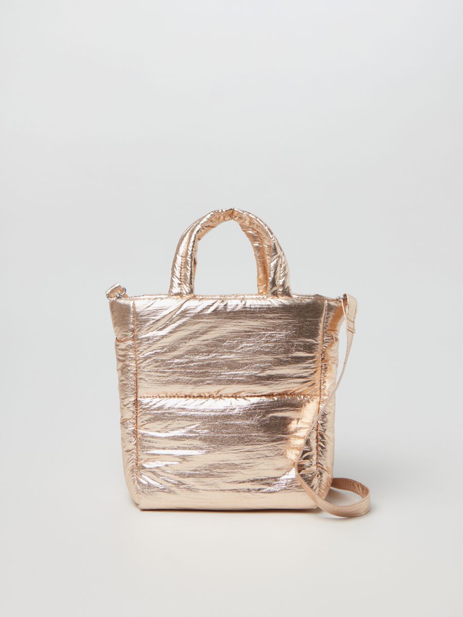 Borsa shopper imbottita metallizzata_0