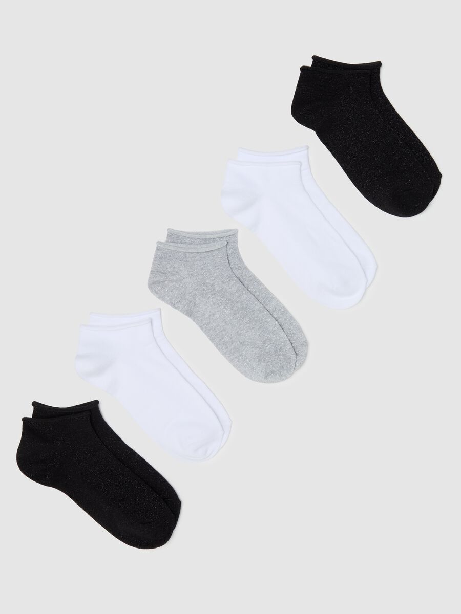 Five-pair pack stretch shoe liners with lurex_0