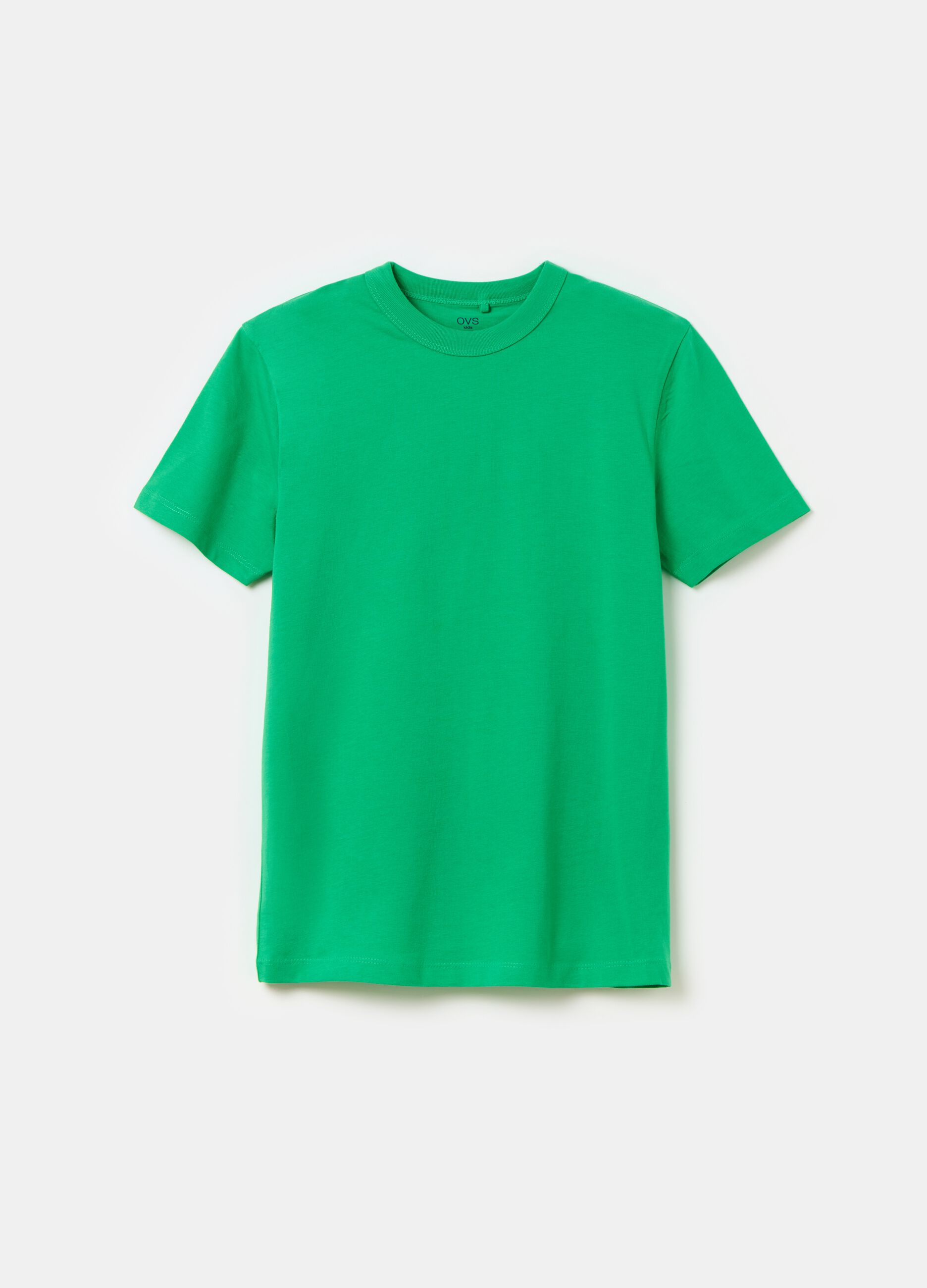 Essential organic cotton T-shirt with round neck