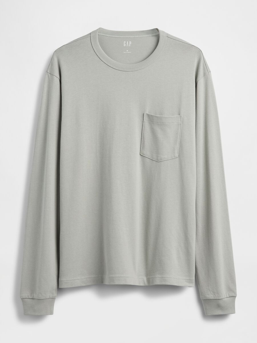 Grey Long Sleeve Cotton T-Shirt_3