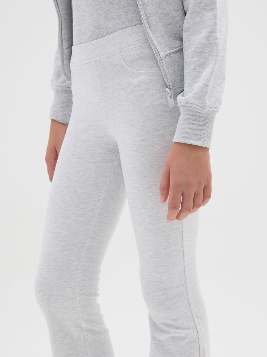Girls' grey cotton slim fit leggings_3