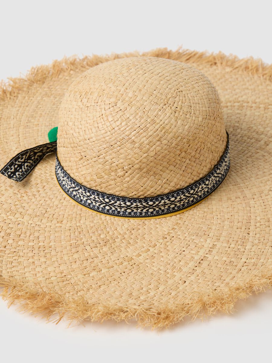 Multicolour straw women's hat with decoration_2