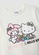 T-shirt bianca in cotone elasticizzato con stampa hello kitty per bambina_2
