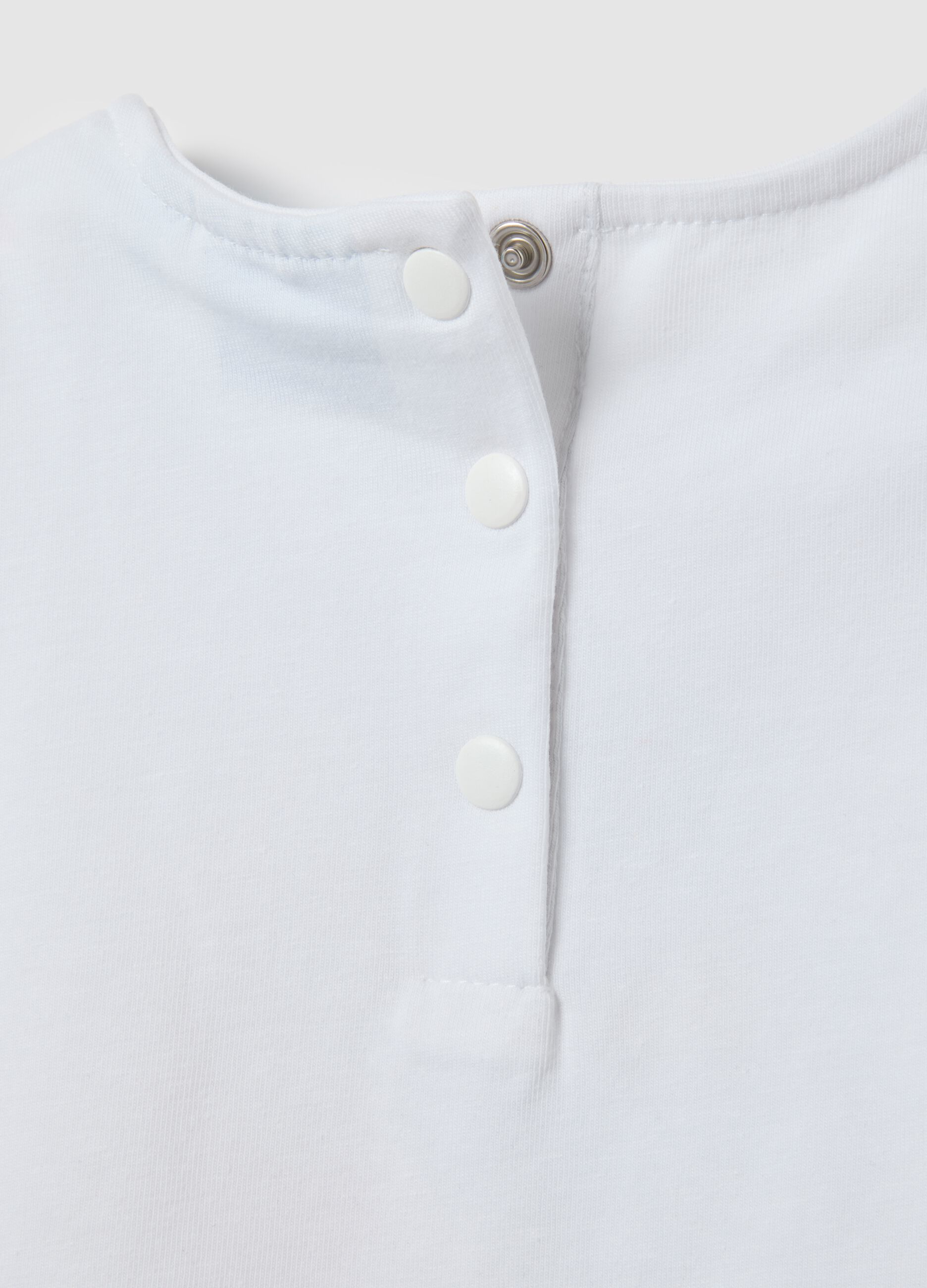 Girls' white cotton t-shirt, regular fit