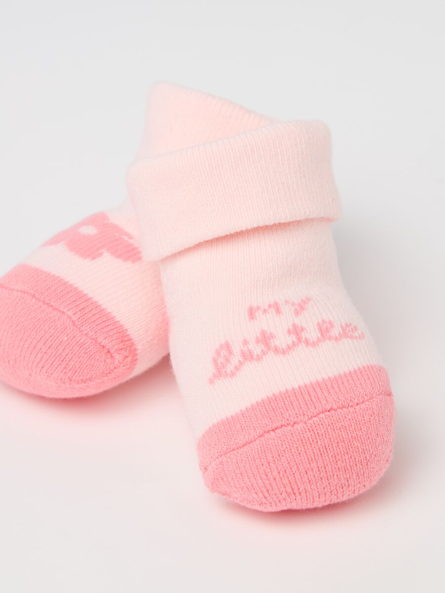 Knit socks with "My Little" flower design_2