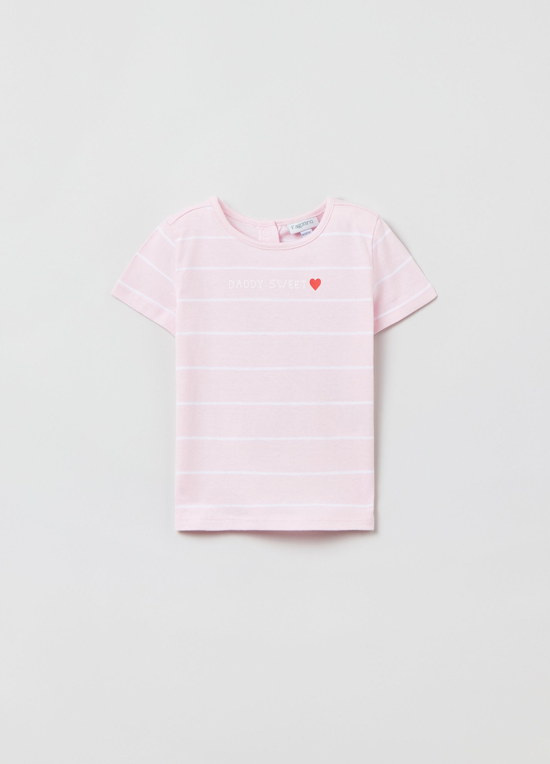 Striped cotton T-shirt with Father’s Day print