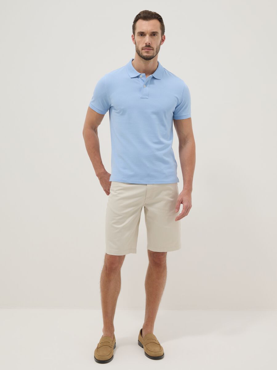 Light Blue Short Sleeve Pure Cotton Polo Slim Fit_2