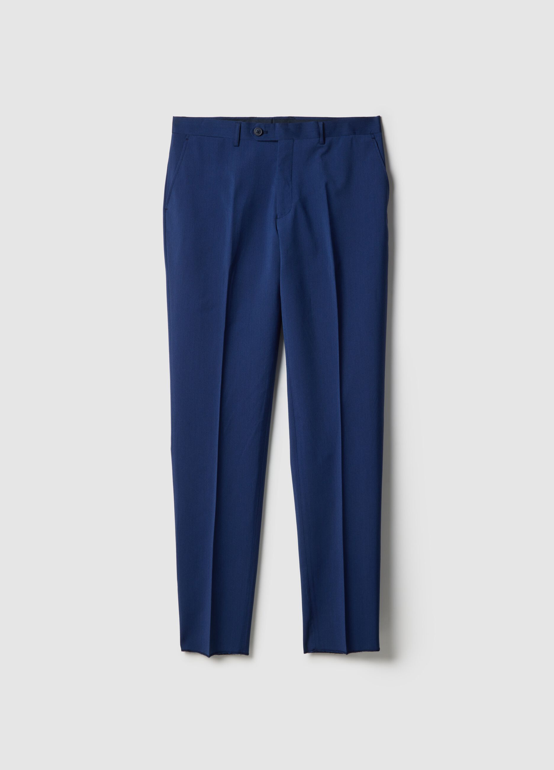 Blue regular fit trousers