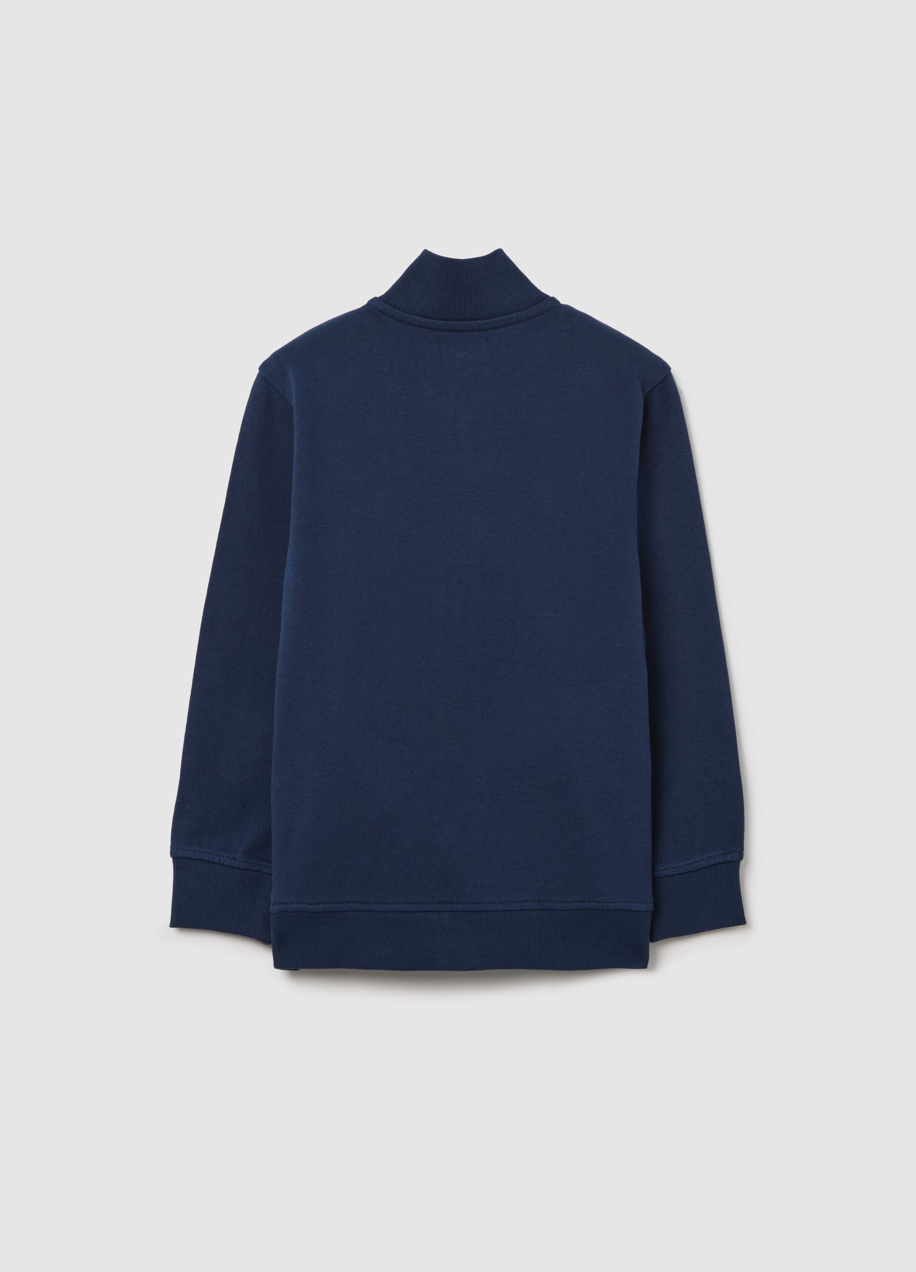 Full-zip sweatshirt in solid colour French terry