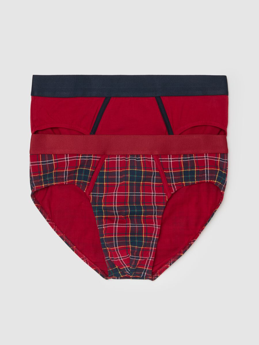 Two-pack briefs in organic cotton with tartan pattern_4