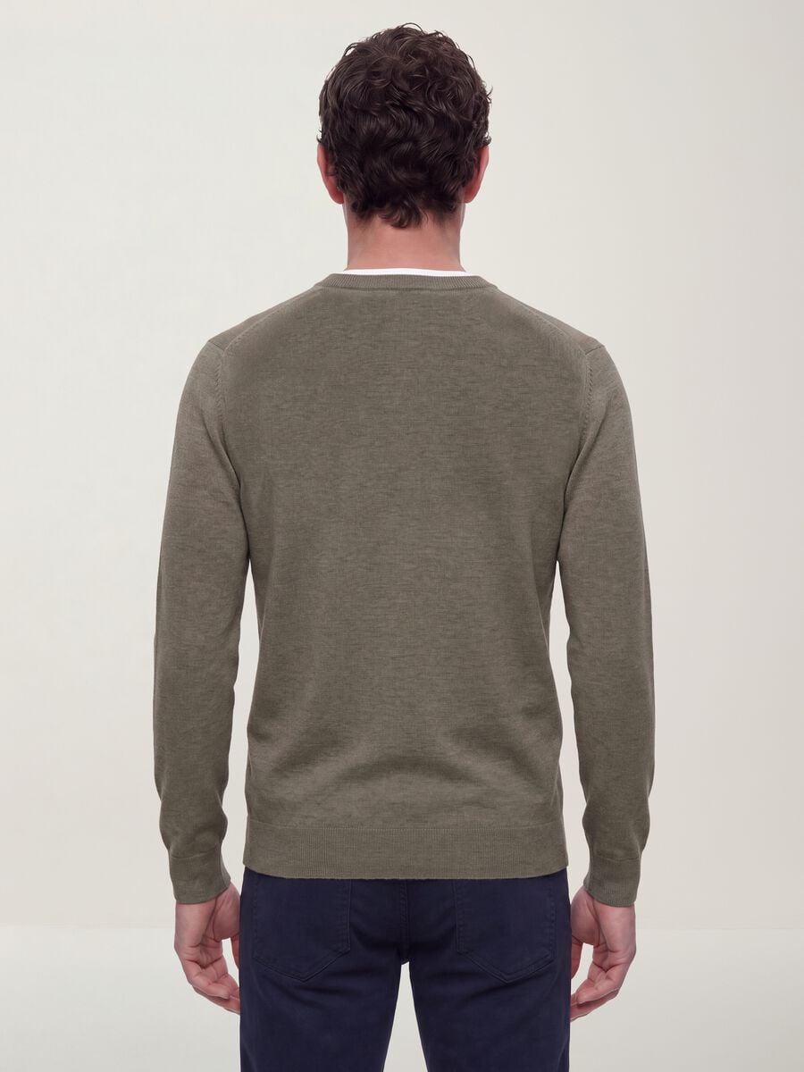 Grey viscose-blend V-neck jumper, regular fit_1
