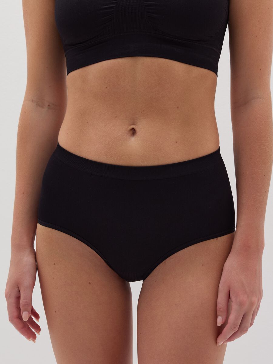 The One seamless briefs with high waist in microfibre_2