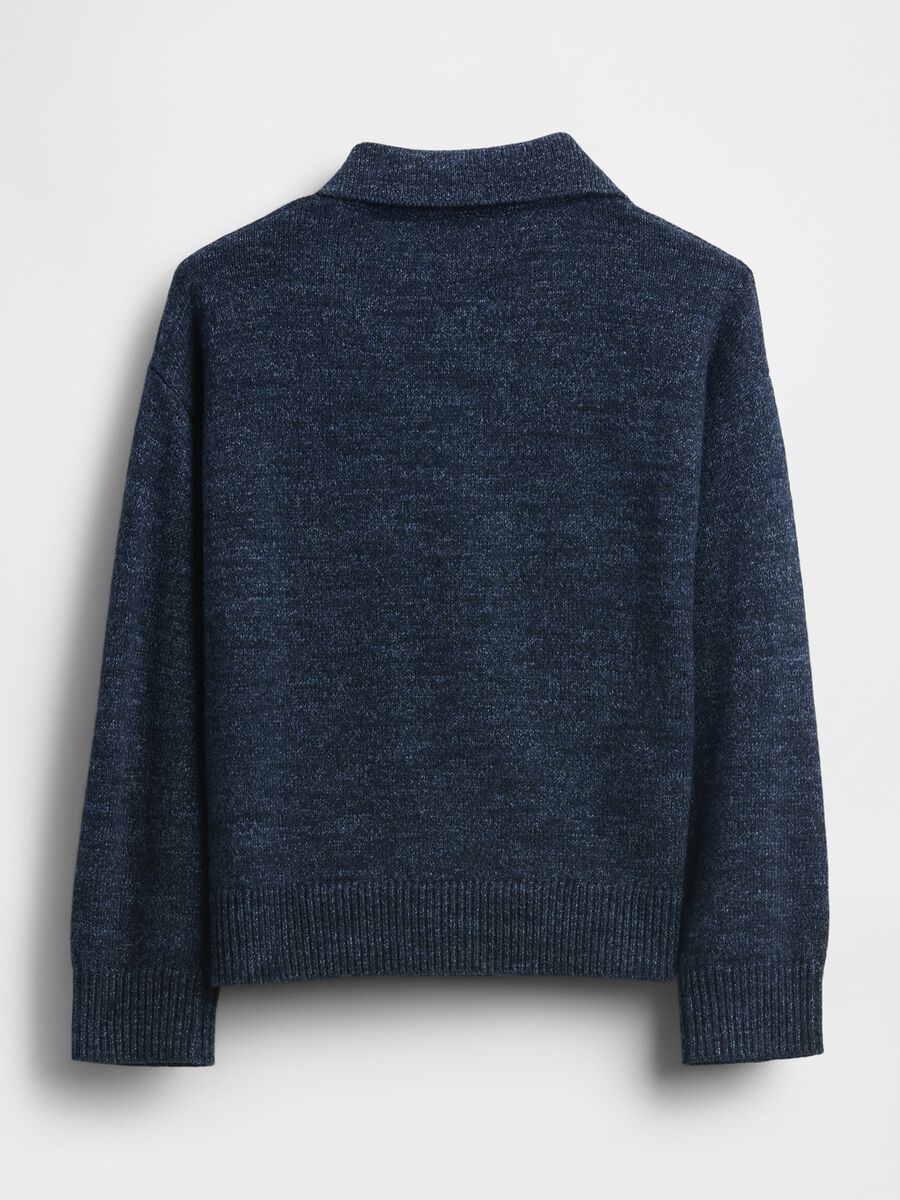 Maglione blu in misto cotone e poliestere_1