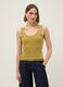 Yellow regular fit stretch cotton tank top_0