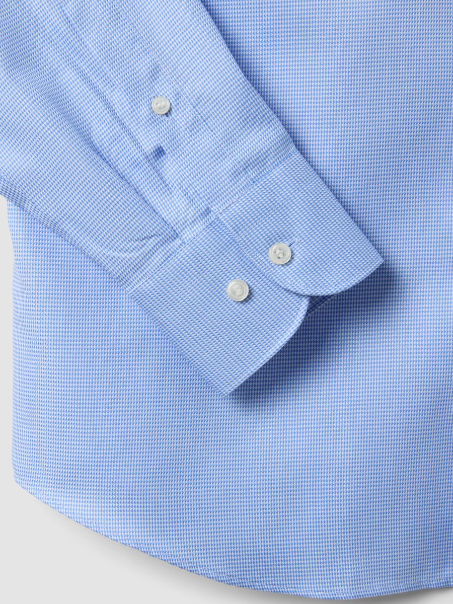 Light blue pure cotton shirt with French collar, easy-iron, regular fit_2