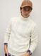 White turtleneck jumper regular fit with jacquard pattern_1